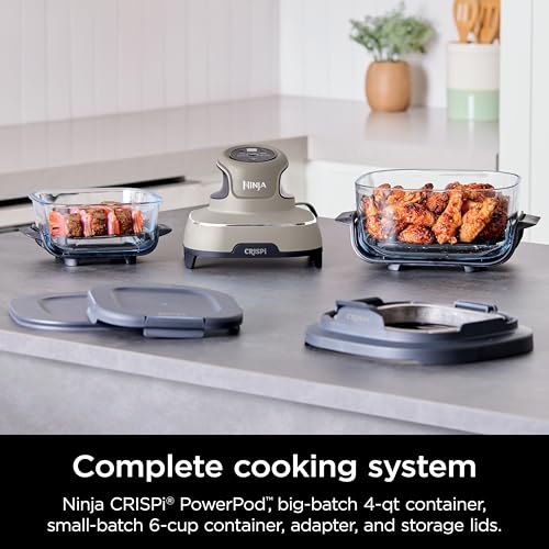 Air Fryer with Glass Containers, 4 QT & 6 Cup, Dishwasher Safe Z1664