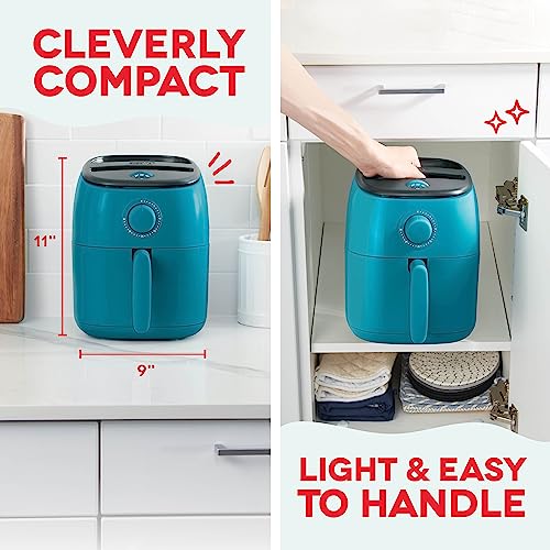 Electric Air Fryer Oven, 2.6 Qt., Grey, Compact, Auto Shut Off, 1000-Watt O64979