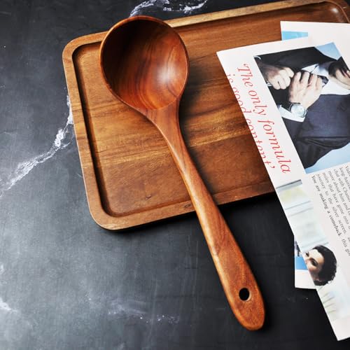 Natural Teak Wooden Spoons for Cooking, 10-Piece Kitchen Utensil Set I607645
