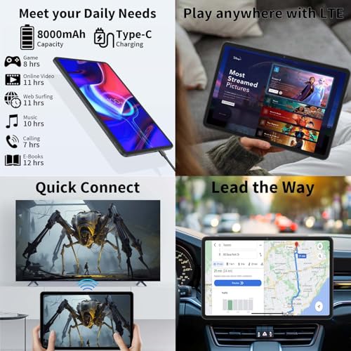 12 Inch Android Tablet with Keyboard, 24GB RAM, 256GB Storage, 2K Display J343