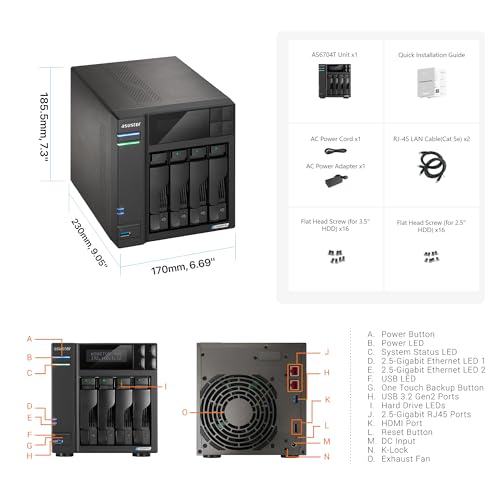 4-Bay NAS, Quad-Core 2.0GHz, Dual 2.5GbE, 4GB DDR4 C52841