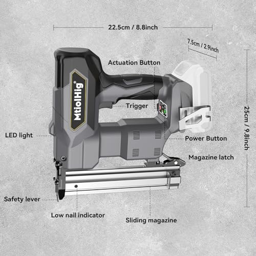 Cordless 18GA Brad Nailer for Wood Carpentry, Brushless, 2 Mode Q129039