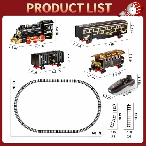 Electric Train Set for Kids with Smoke, Light and Sound, DIY Tracks L560