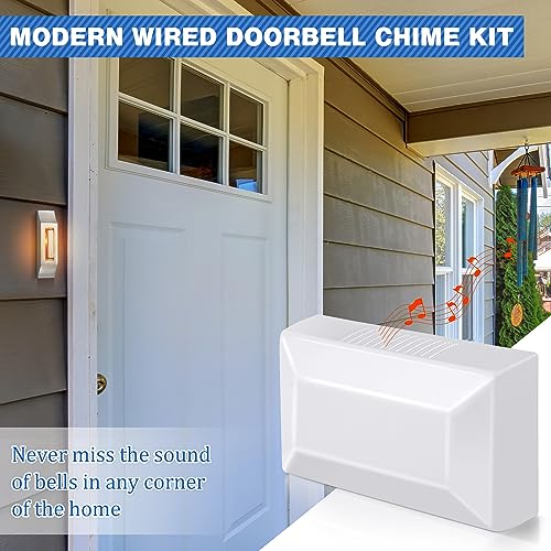Wired Doorbell Chime Kit with 2 Lighted Metal Push Buttons E740031