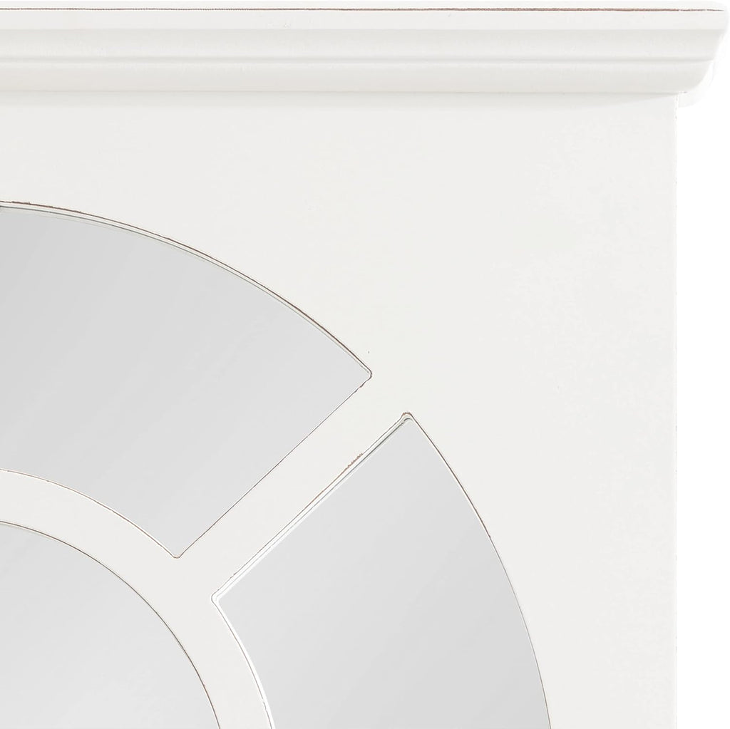 Arched Wall Mirror with Display Shelf, White, 21 x 36 A203830