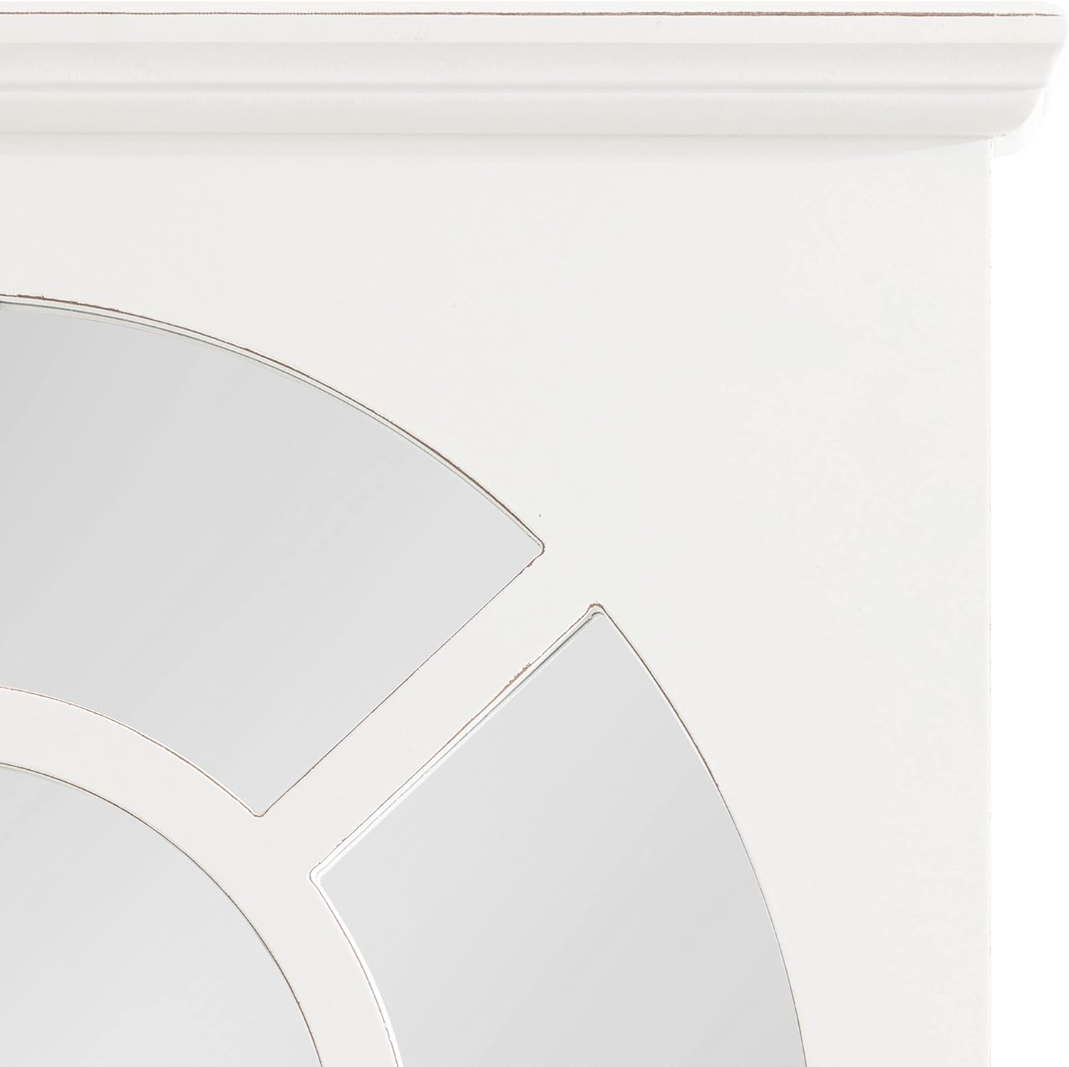 Arched Wall Mirror with Display Shelf, White, 21 x 36 A203830